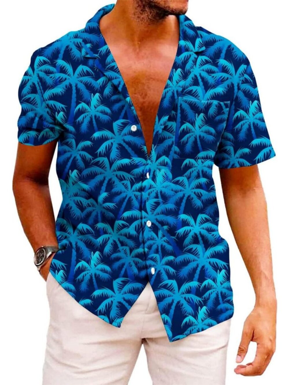 Funky Hawaiian Shirt for Men | Tropical Palm Beach Vacation Style Top